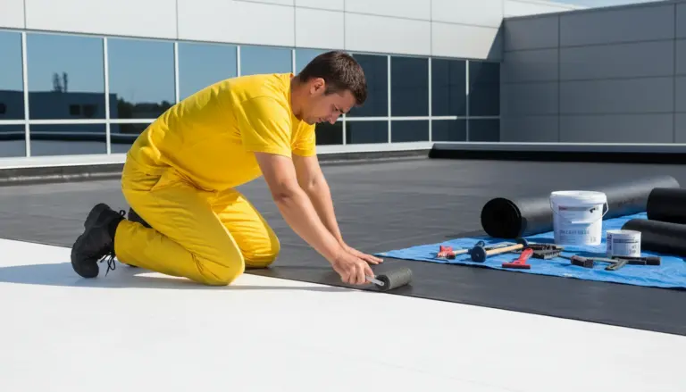 EPDM rubber roof installation