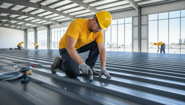 Metal roofing installation